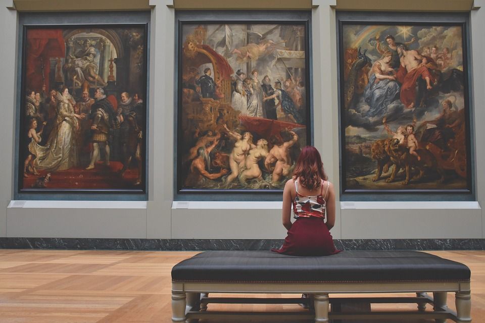 Visitor at the Art Museum and Gallery