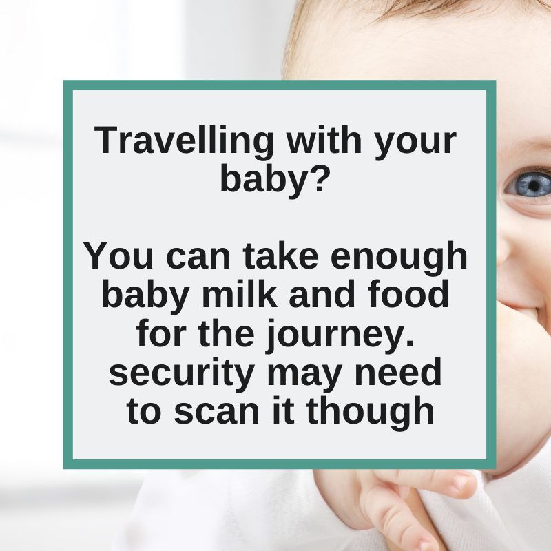baby milk and food for the journey is allowed through security, but may still need to be screened at Glasgow Airport